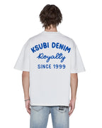 Mens Royalty Halen Ss Tee Vintage White Baggy Tees - Beige