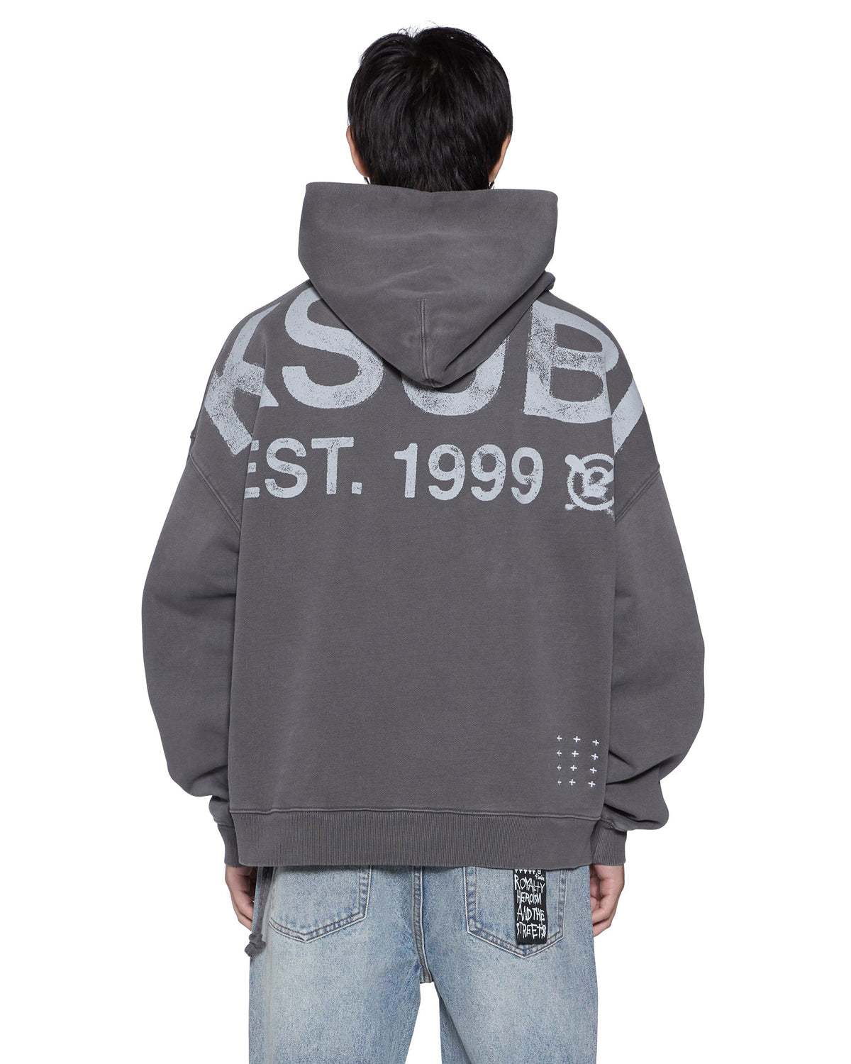 Mens State Ekcess Hoodie Black Fade Oversized Fleece - Black