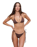 Womens Baddie Triangle Bikini Chocolate Bikini - Brown