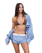 Womens Baddie Triangle Bikini Chocolate Bikini - Brown