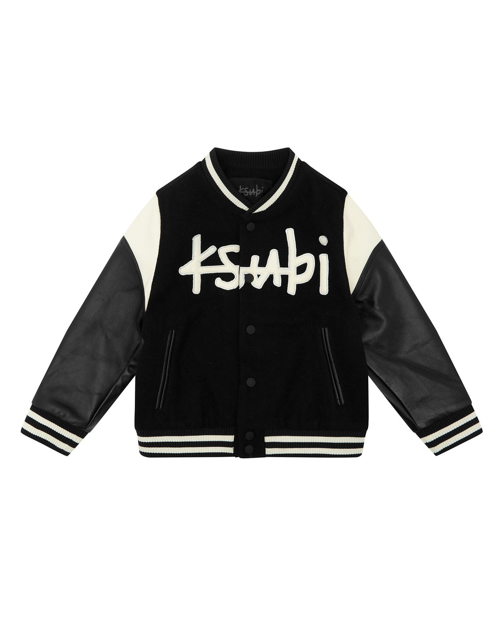 Kids 1999 Lil King Letterman Jacket Black Regular Jackets - Black And White