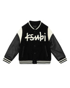 Kids 1999 Lil King Letterman Jacket Black Regular Jackets - Black And White