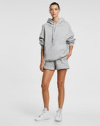 Womens 3 X 4 Oh G Hoodie Grey Marl Oversized Fleece - Grey