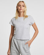 Womens 3 X 4 Mini Ss Tee Grey Marle Fitted Tees - Grey