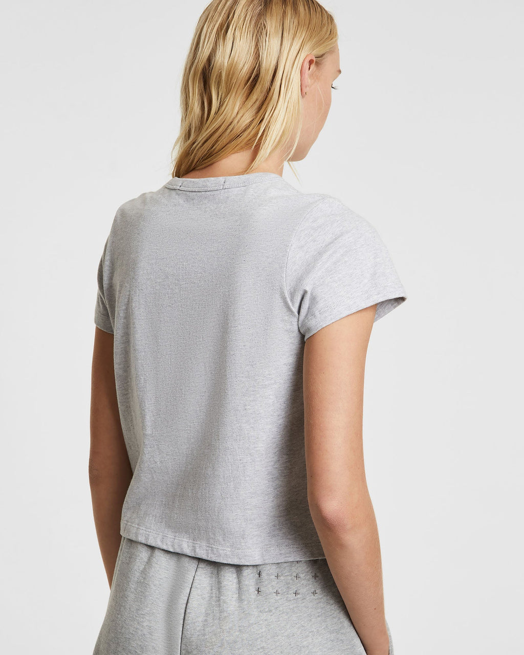 Womens 3 X 4 Mini Ss Tee Grey Marle Fitted Tees - Grey