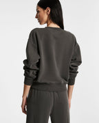 Womens 3 X 4 Klassic Crew Charcoal Regular Fleece - Grey