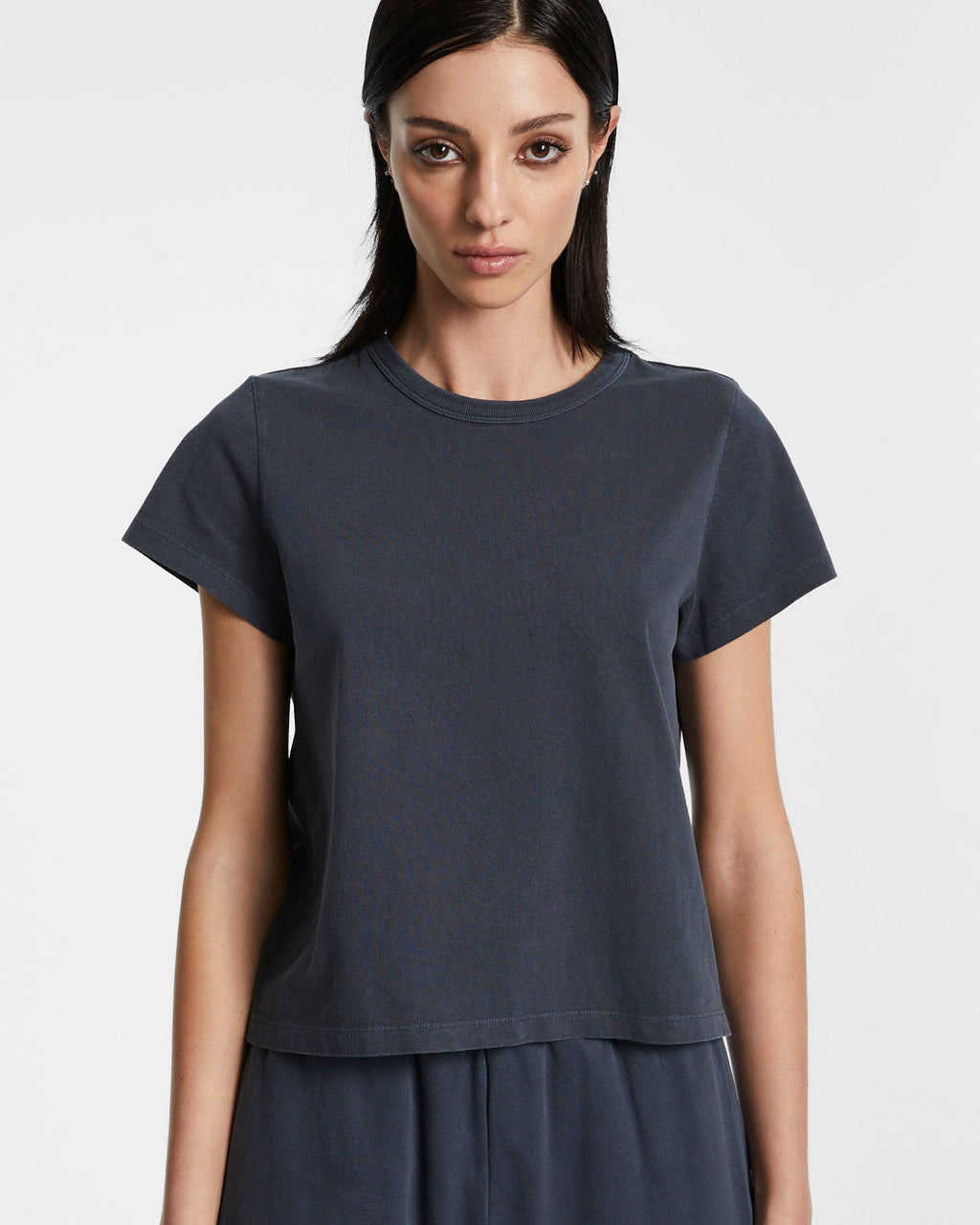 Womens 3 X 4 Mini Ss Tee Navy Fitted Tees - Blue