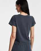 Womens 3 X 4 Mini Ss Tee Navy Fitted Tees - Blue