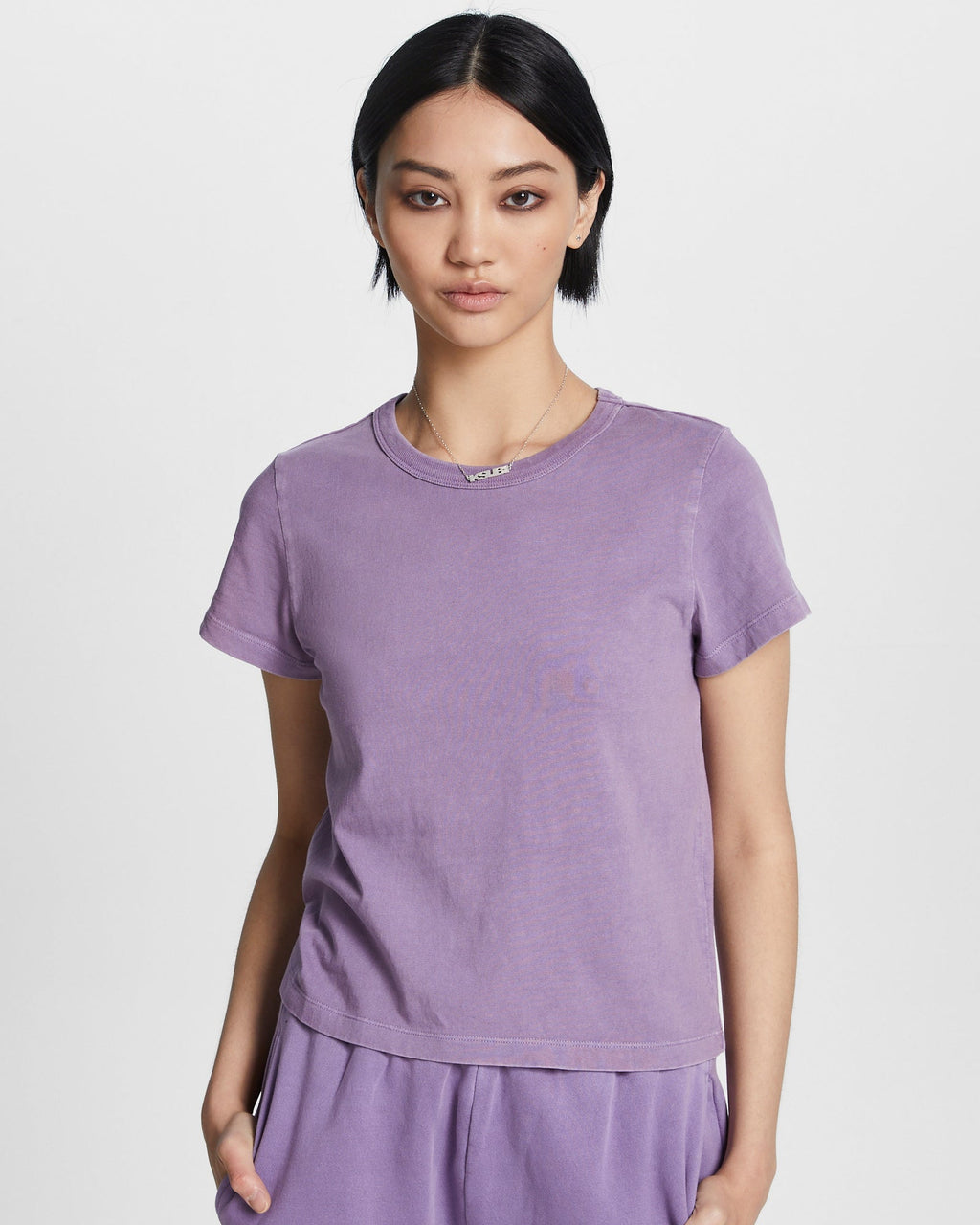 Womens 3 X 4 Mini Tee Lilac Fitted Tees - Purple