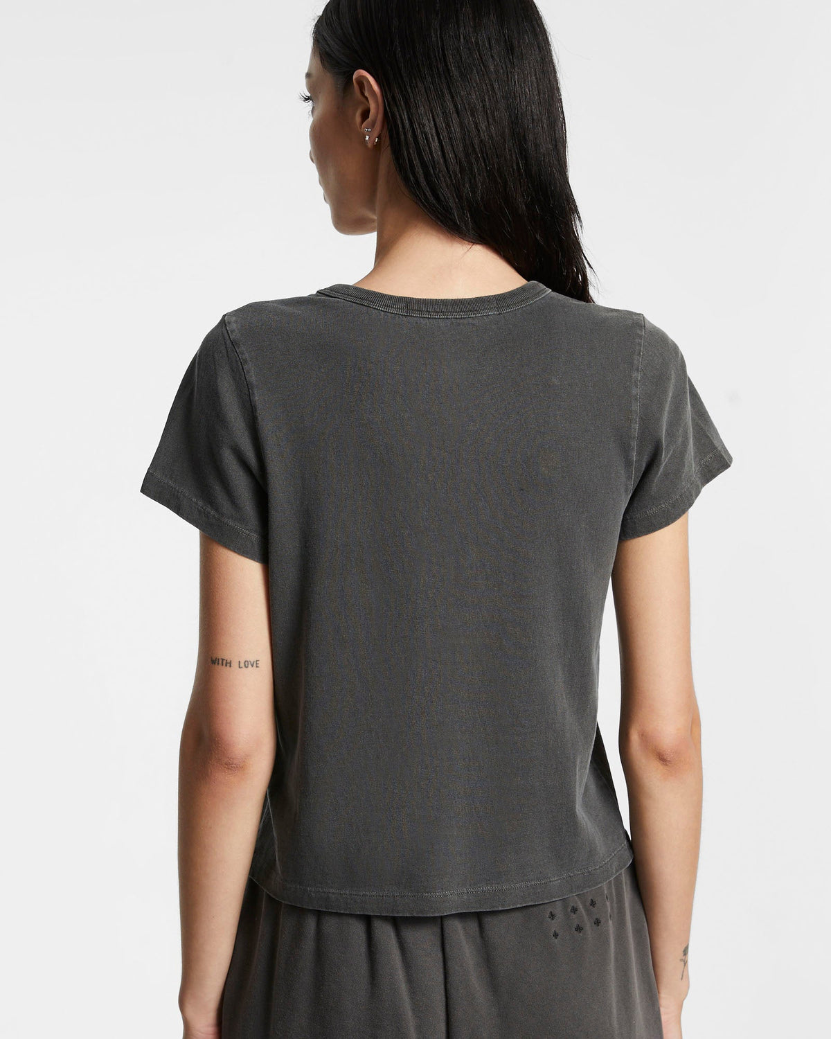 Womens 3 X 4 Mini Ss Tee Charcoal Fitted Tees - Grey