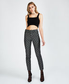 Womens Slim Pin Black Monogram Slim Denim Jeans - Black
