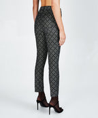 Womens Slim Pin Black Monogram Slim Denim Jeans - Black