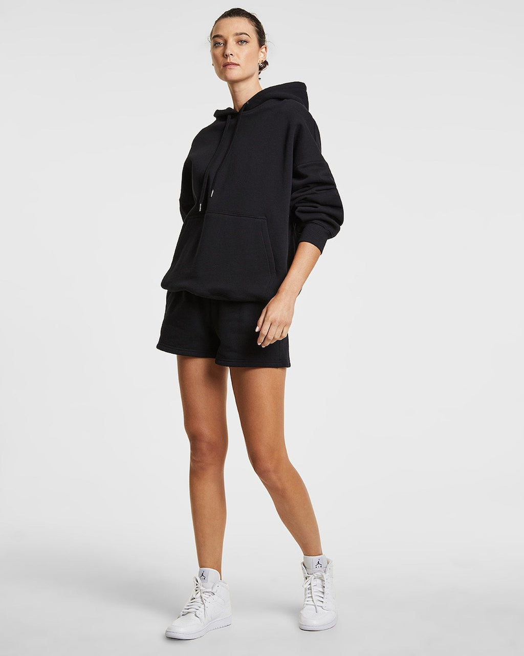Womens 3 X 4 Oh G Hoodie Jet Black Oversized Fleece - Black