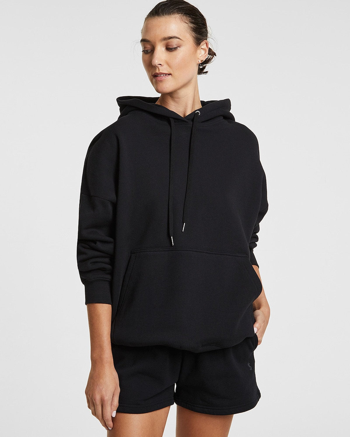 Womens 3 X 4 Oh G Hoodie Jet Black Oversized Fleece - Black