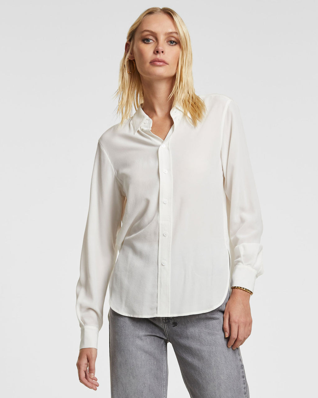 Womens Xzibit Shirt White Relaxed Shirts - White