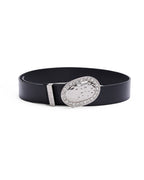 Heavy Metal Embelleshed Belt Black Silver Fitted Accessories - Black