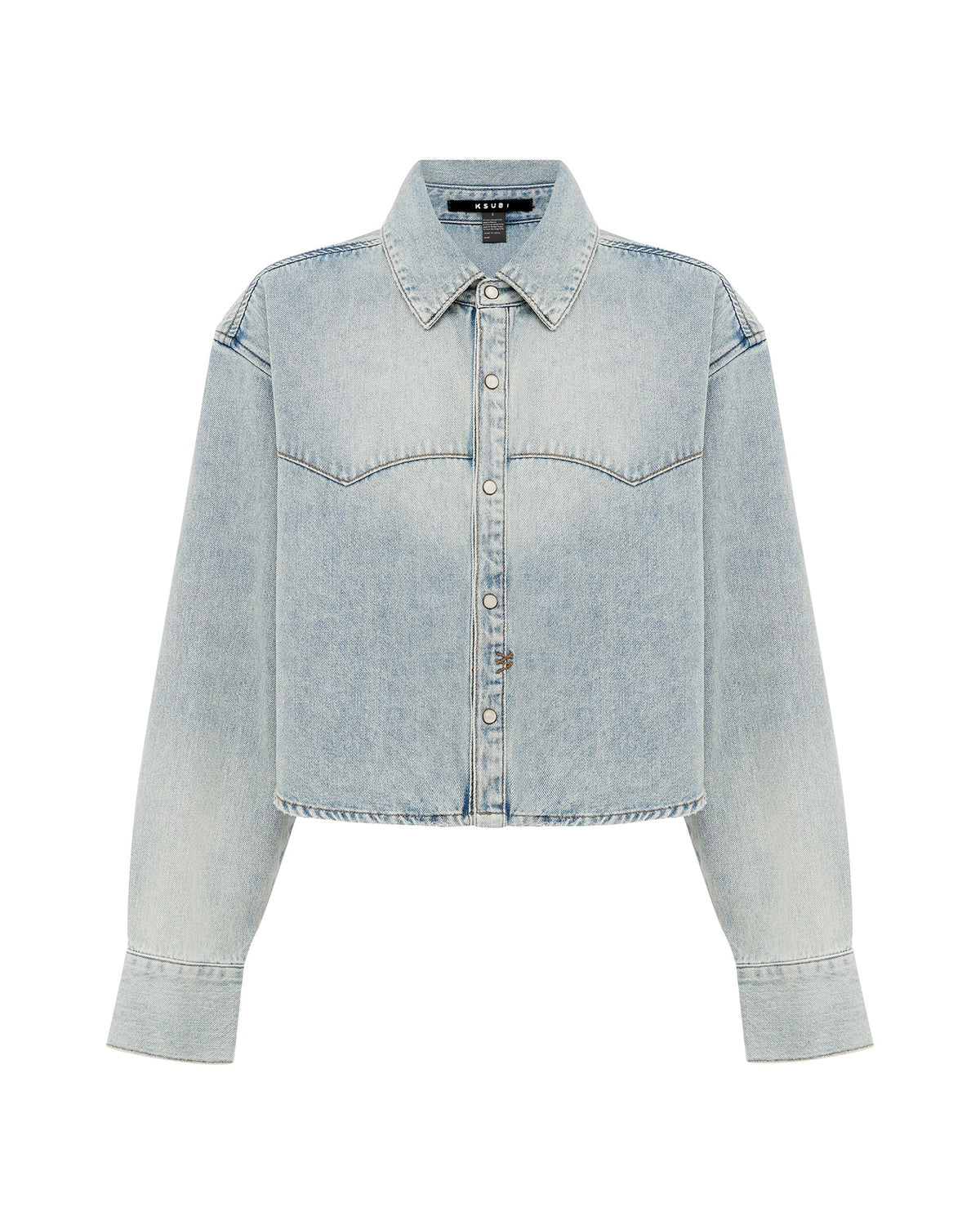 Womens Alabama Crop Ls Shirt Paragon Cropped Shirts - Denim