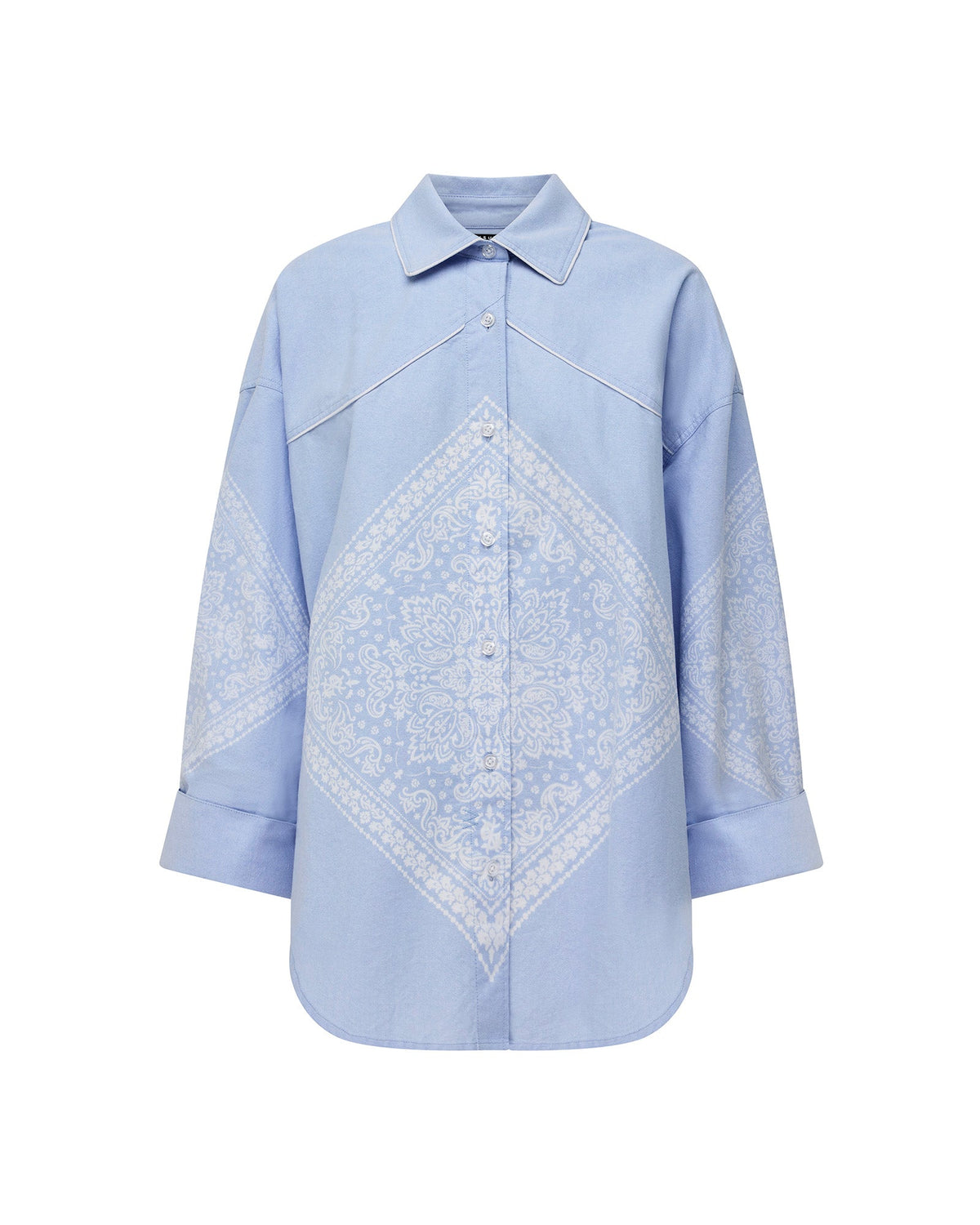 Womens Astra Ls Shirt Bandana Oversized Shirts - Blue
