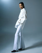 Womens Oversized Tie Ls Shirt Sugar Rush Oversized Shirts - White