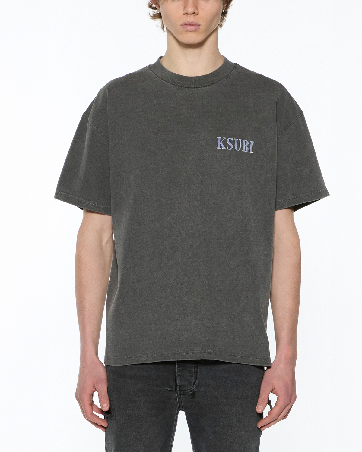 Mens Engine Ekcess Ss Tee Charcoal Oversized Tees - Grey