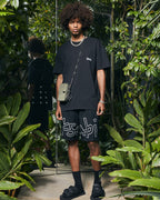 Mens 1999 Life Short Black Relaxed Walkshorts - Black