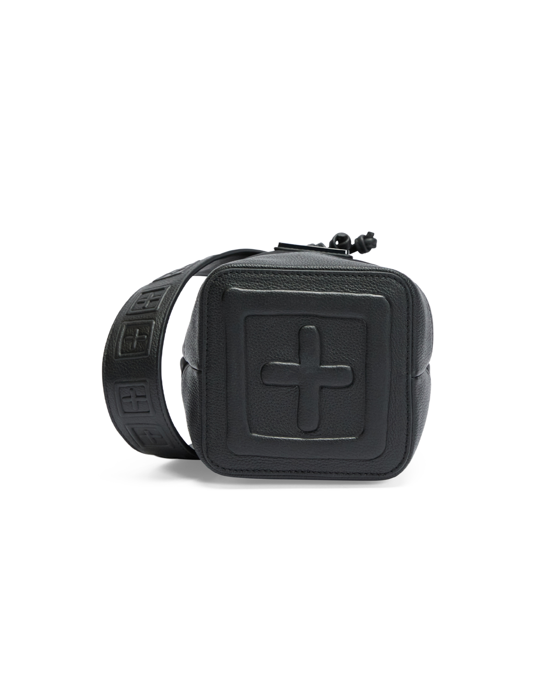 Box Cross Bucket Bag Nylon/leather Black Bags - Black