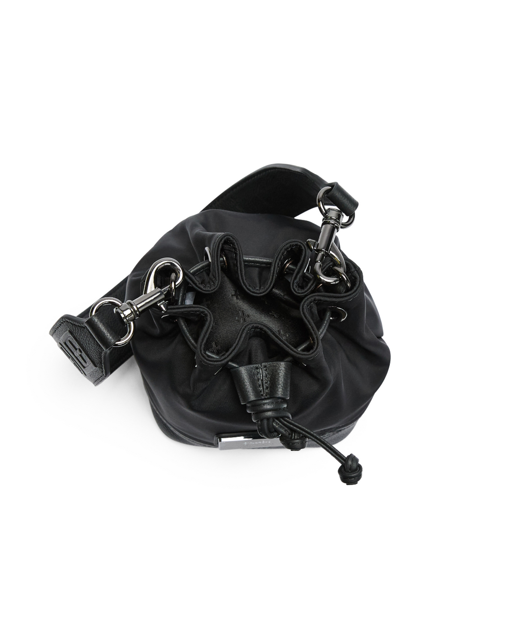 Box Cross Bucket Bag Nylon/leather Black Bags - Black