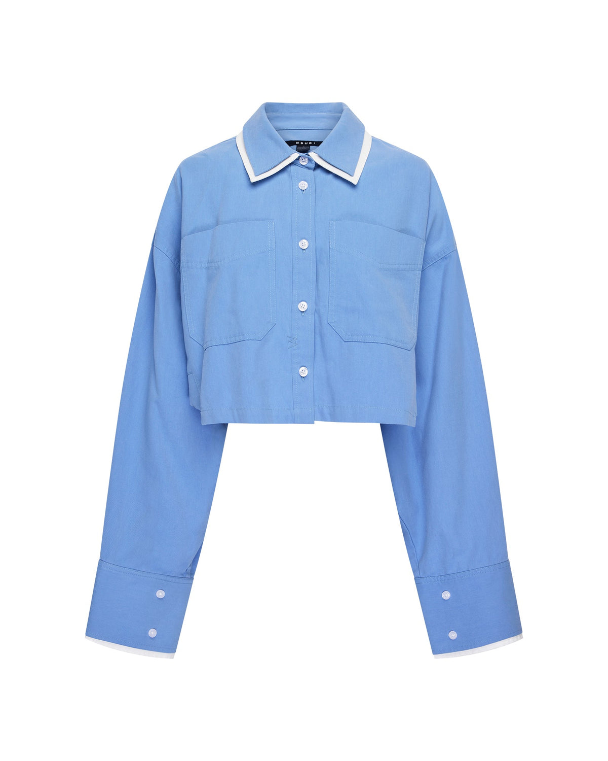 Womens Balter Ls Shirt Bright Blue/white Regular Shirts - Blue