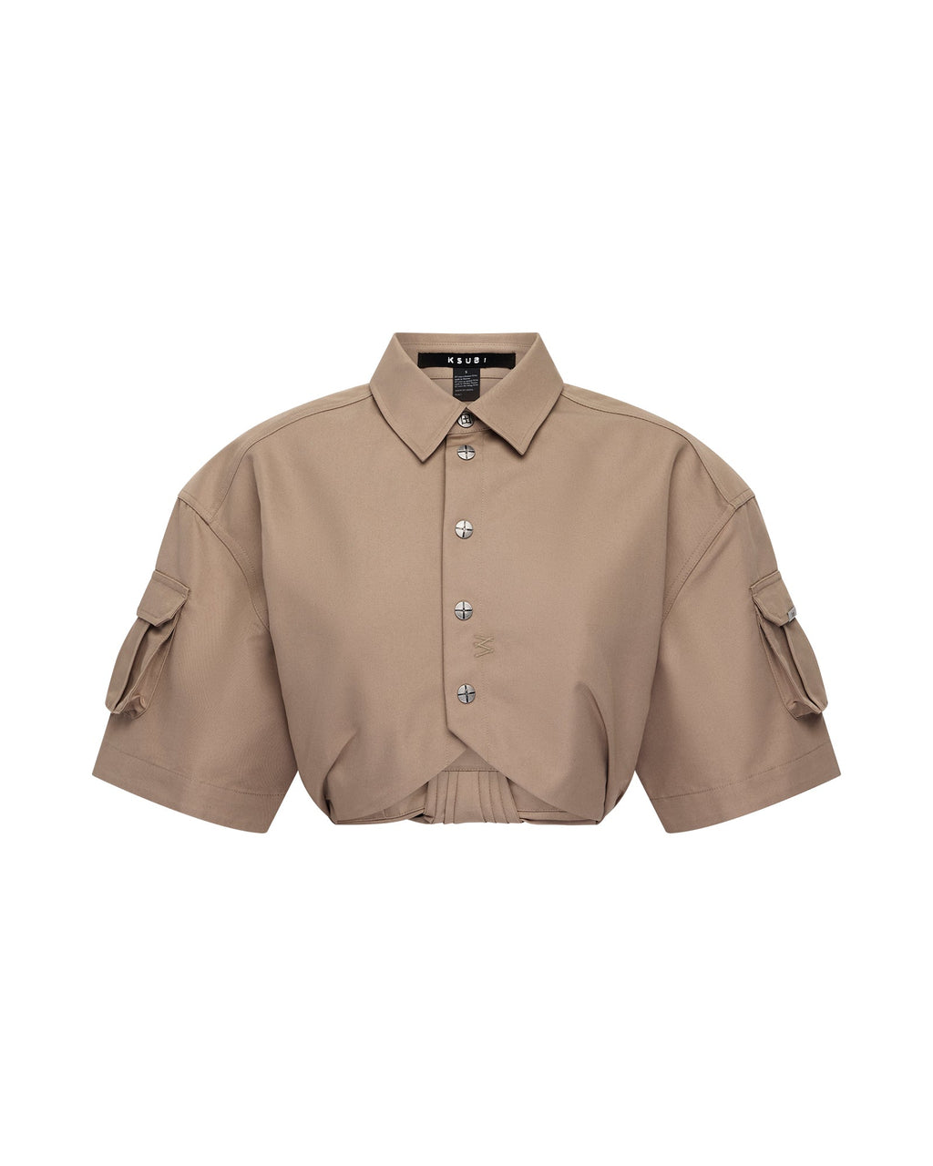 Womens Barker Crop Ss Shirt Tan Cropped Shirts - Tan