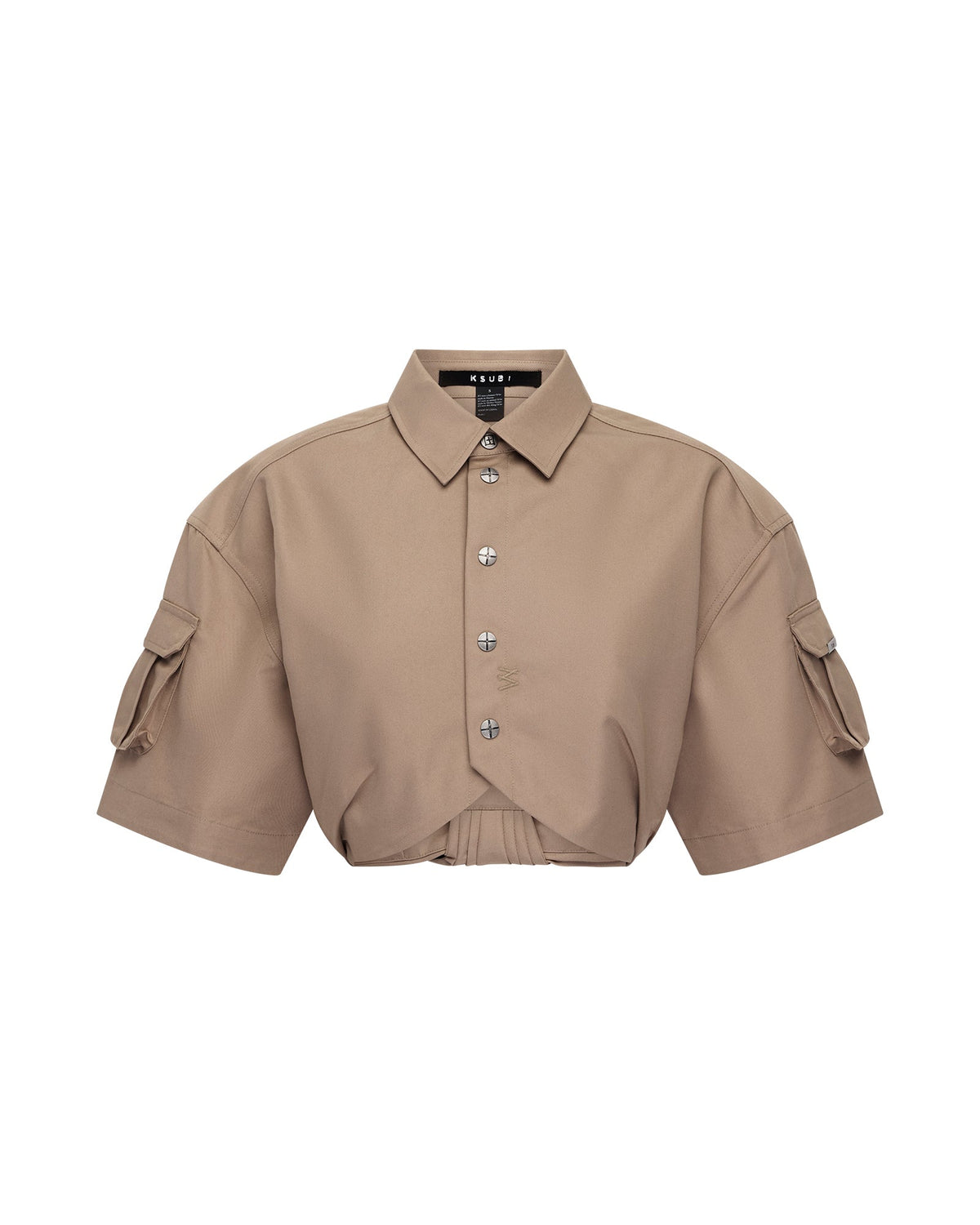 Womens Barker Crop Ss Shirt Tan Cropped Shirts - Tan