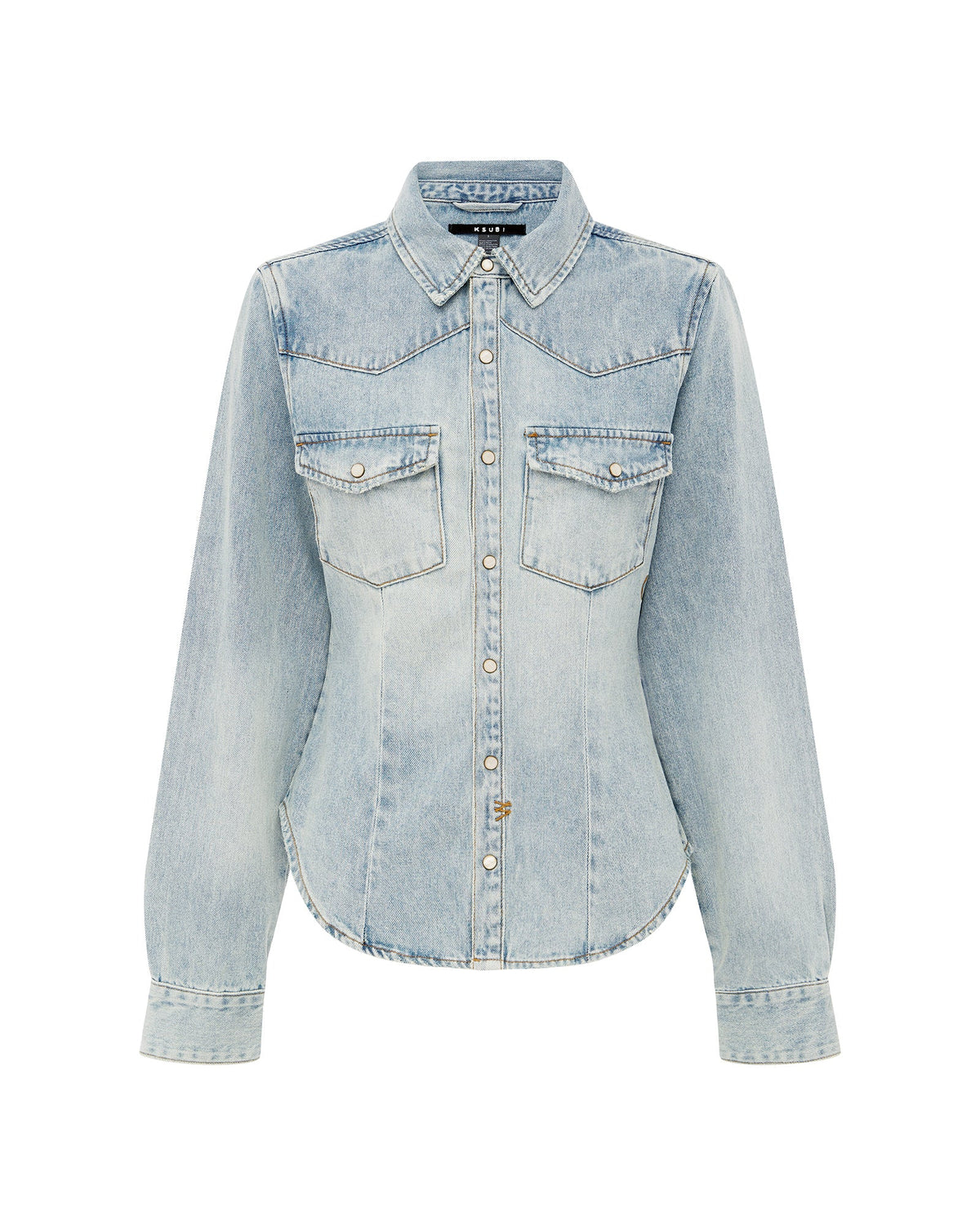 Womens Bella Ls Shirt Paragon Slim Shirts - Denim