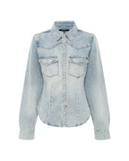 Womens Bella Ls Shirt Paragon Slim Shirts - Denim