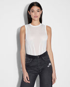 Womens Restrict Corset Bodysuit Ecru Fitted Fashion Tops - White