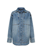 Womens Bolt Oversized Ls Shirt Swept Oversized Shirts - Denim
