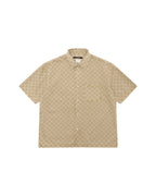 Mens Box Denim Ss Shirt Tan Oversized Shirts - Tan