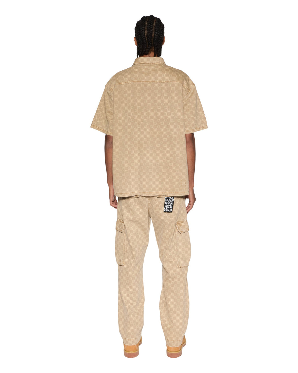 Mens Box Denim Ss Shirt Tan Oversized Shirts - Tan