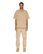Mens Box Denim Ss Shirt Tan Oversized Shirts - Tan