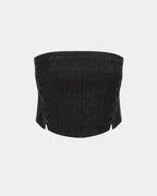 Womens Bustier Ebony Laced Fitted Fashion Tops - Black
