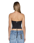 Womens Dutchess Bustier Black Fashion Tops - Black