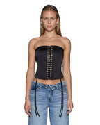 Womens Dutchess Bustier Black Fashion Tops - Black