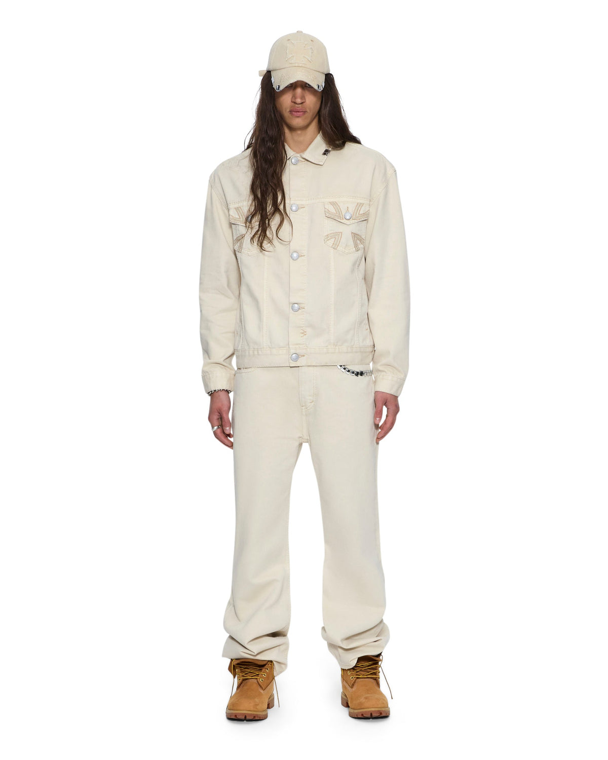 Mens Ksubi X Alice Hollywood Oh G Jacket Ivory Regular Jackets - Beige