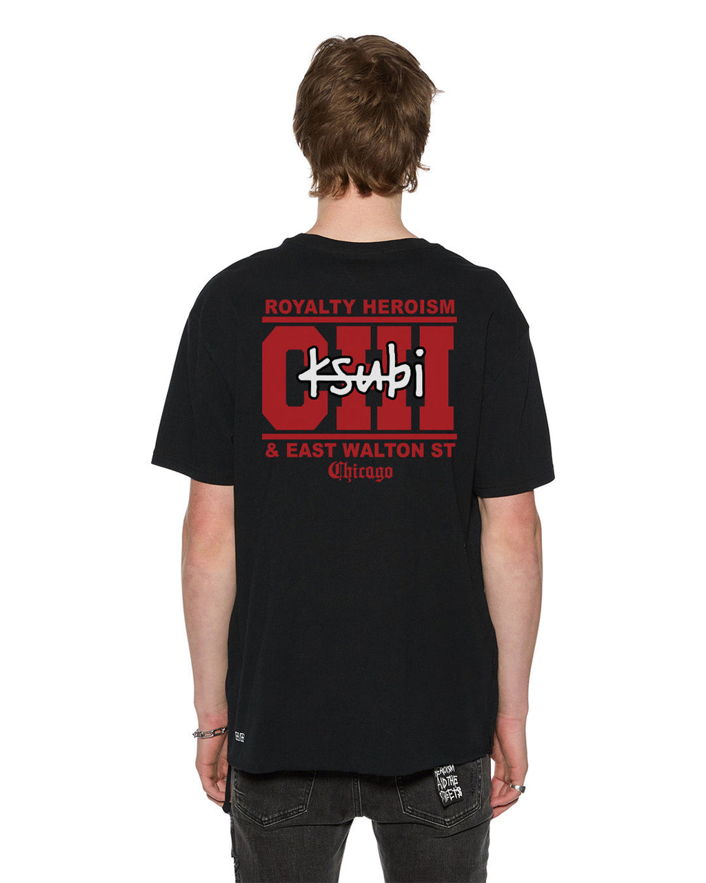 Mens Chicago And The Streets Ss Biggie Tee Black Oversized Tees - Black