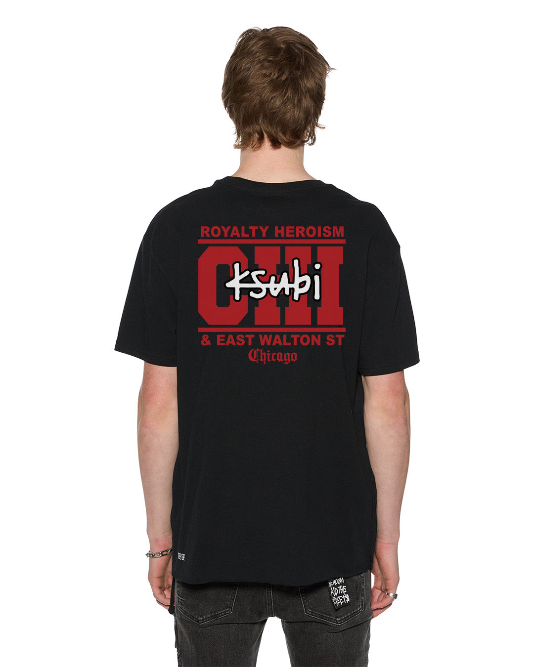 Mens Chicago And The Streets Ss Biggie Tee Black Oversized Tees - Black