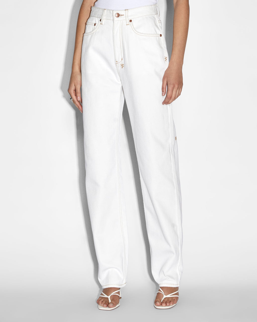 Womens Playback Sugar Rush Straight Denim Jeans - White