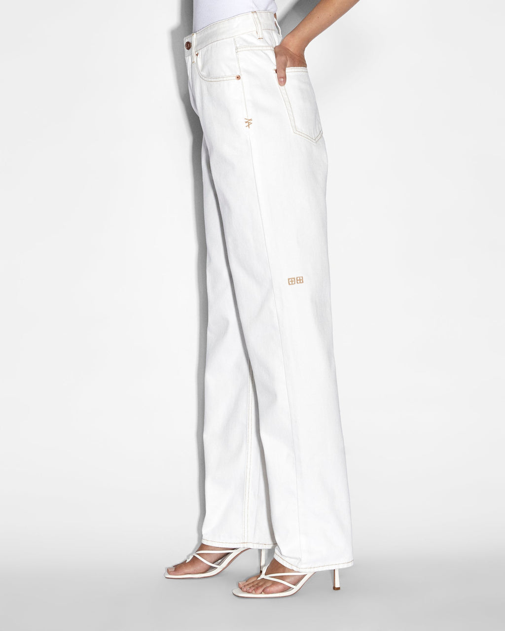 Womens Playback Sugar Rush Straight Denim Jeans - White