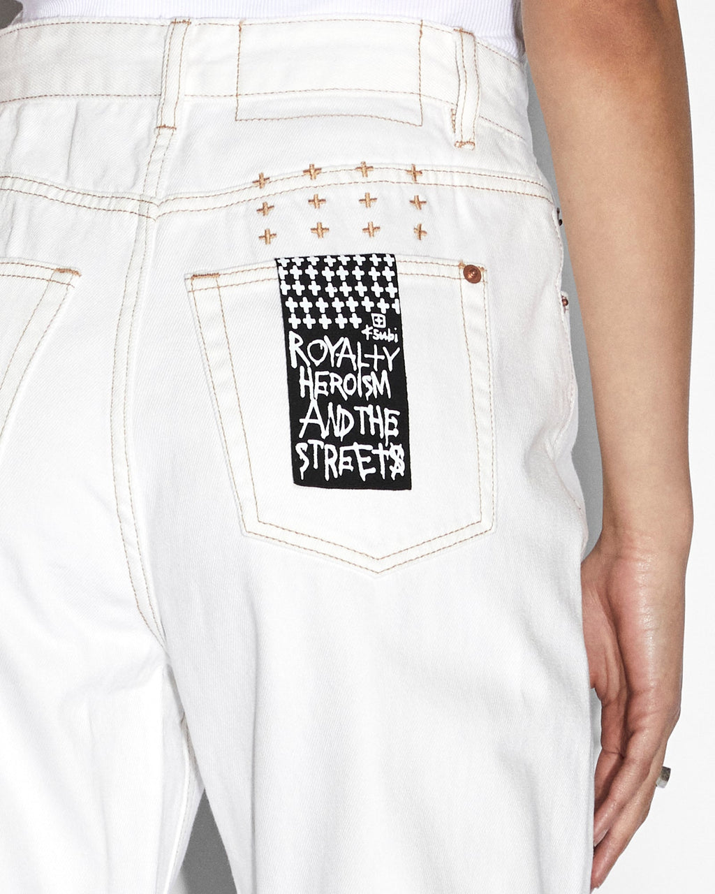Womens Playback Sugar Rush Straight Denim Jeans - White