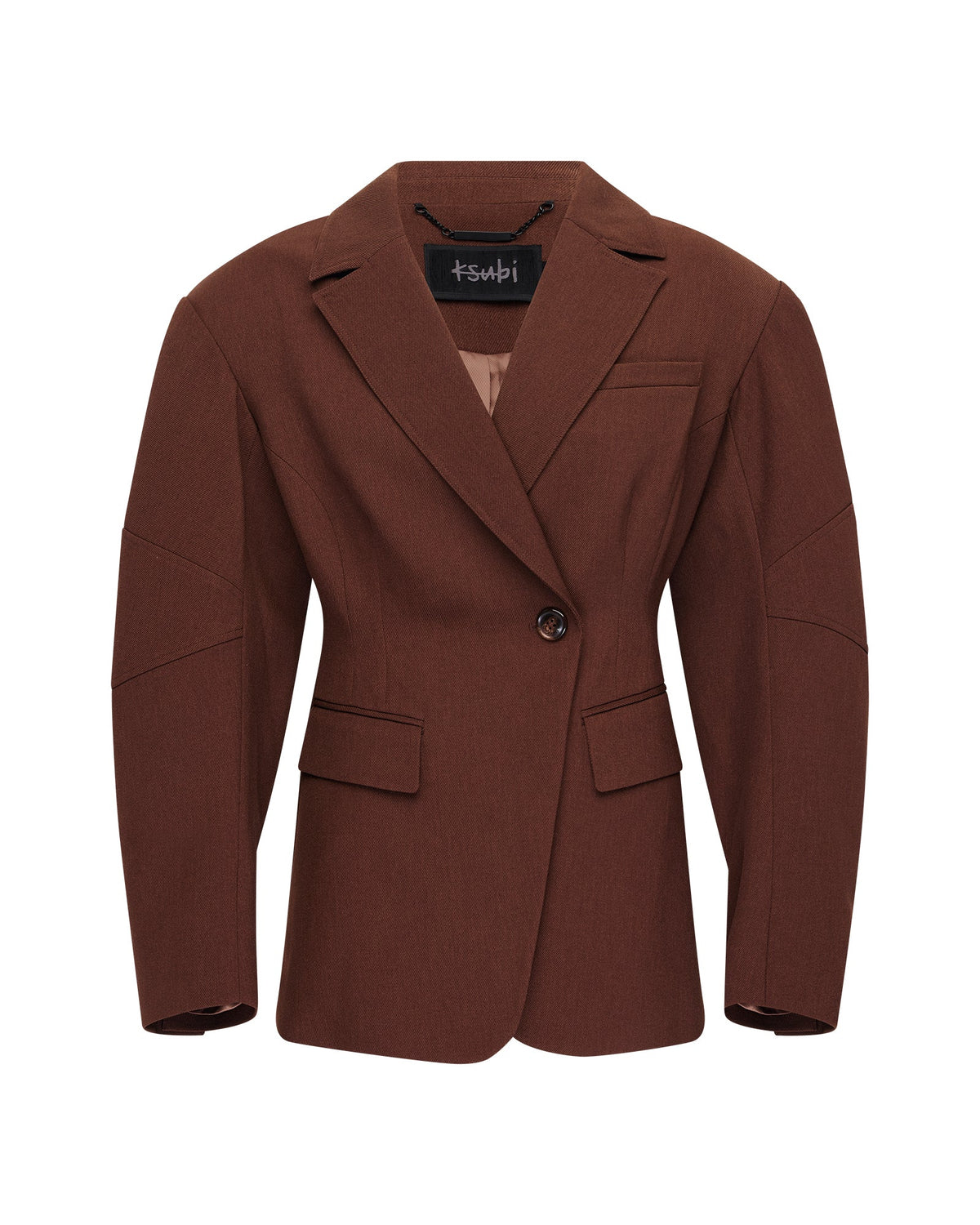 Womens Dare Cinched Blazer Chocolate Fitted Jackets - Brown