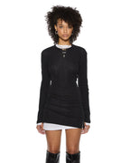 Womens Crawford Ls Mini Dress Black Fitted Dresses - Black