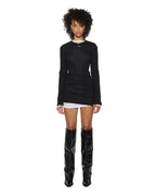 Womens Crawford Ls Mini Dress Black Fitted Dresses - Black