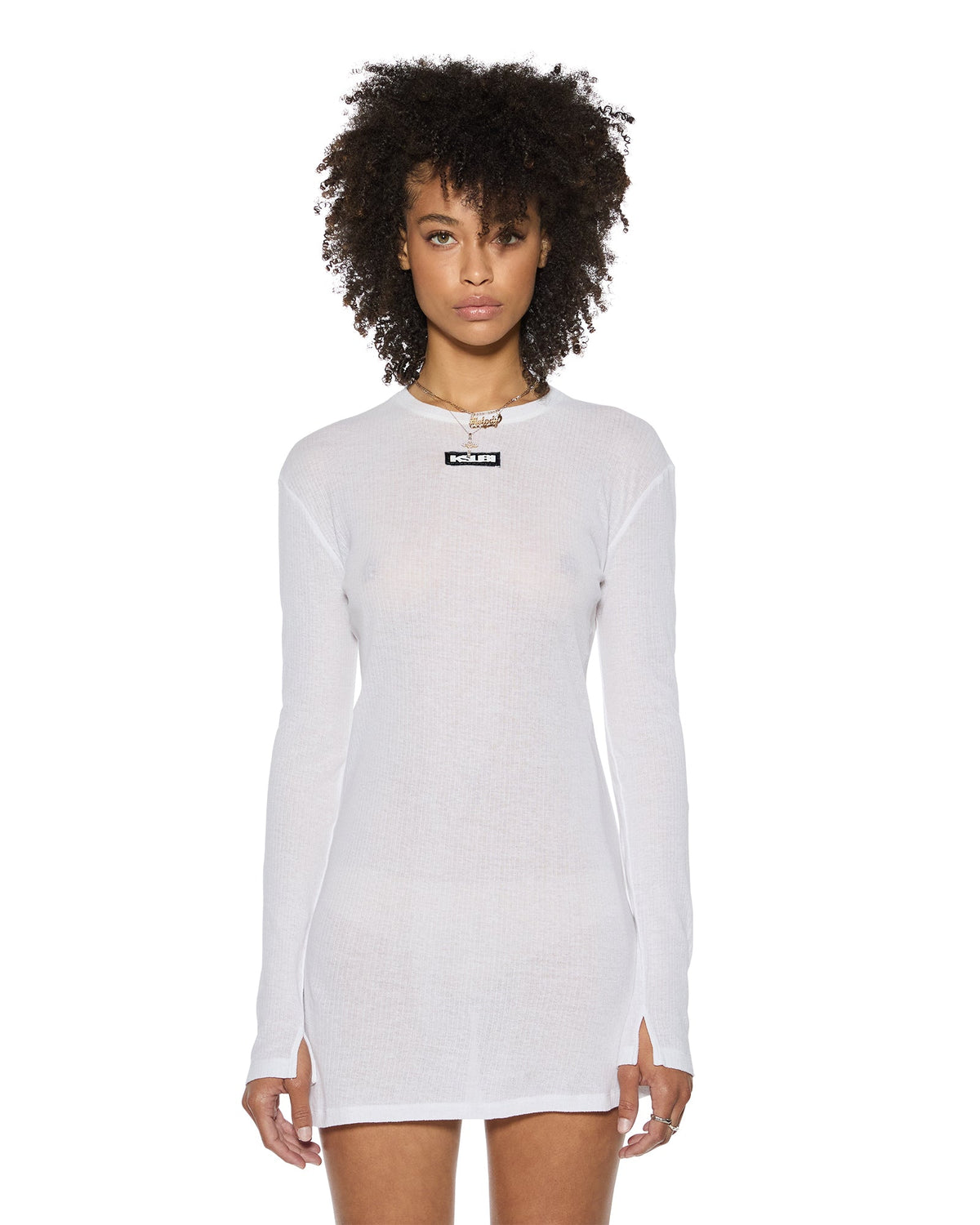 Womens Crawford Ls Mini Dress White Fitted Dresses - White